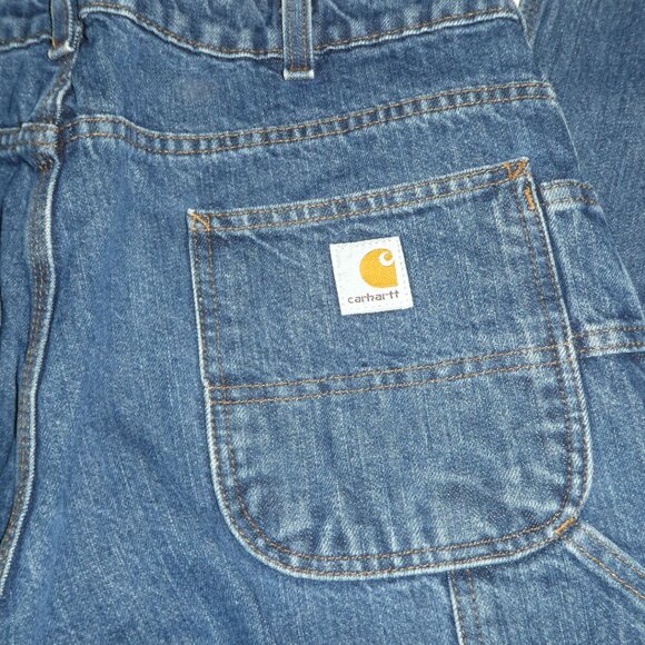 Carhartt WB013 VIO Washed Denim Dungarees Carpenter Jeans - Picture 4 of 13